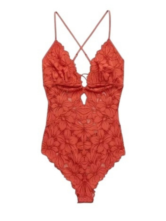 Aerie Tops - Aerie NWT Beach Daze Lace Bodysuit Coral Smsll